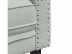 Clicnbuy Sofá Chesterfield 2 plazas con cojines terciopelo claro Gris Best