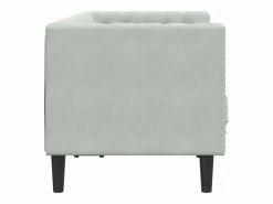 Sofá Chesterfield 2 plazas con cojines terciopelo claro^vidaxl Sale