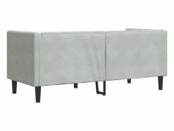 Sofá Chesterfield 2 plazas con cojines terciopelo claro^vidaxl Sale