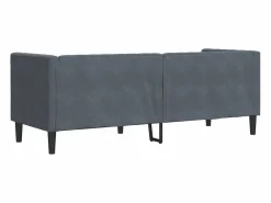 vidaxl Sofá Chesterfield 3 plazas con cojines terciopelo oscuro Gris Best