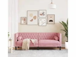 Sofá Chesterfield 3 plazas con cojines terciopelo^Clicnbuy Discount