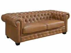 Sofá chesterfield 3+1 plazas 100% piel de búfalo Caramel vintage BRENTON^LINEA SOFA Best