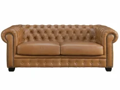 Sofá chesterfield 3+1 plazas 100% piel de búfalo Caramel vintage BRENTON^LINEA SOFA Best
