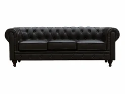 Habitat et jardin Sofás Chesterfield|Sofá Chesterfield "Aliza" 3 plazas - Marron