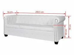 Clicnbuy Sofás Chesterfield|Sofás De Piel Sintética|Sofá Chesterfield de 3 plazas cuero sintético