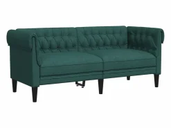 Clicnbuy Sofá Chesterfield de 2 plazas tela oscuro Verde Outlet