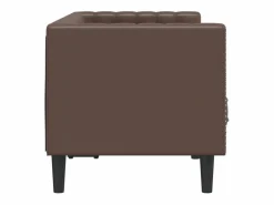 Sofá Chesterfield de 2 plazas cuero artificial marrón^Clicnbuy Discount
