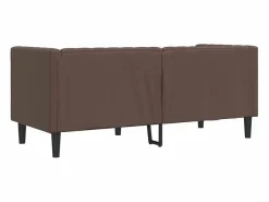 Sofá Chesterfield de 2 plazas cuero artificial marrón^Clicnbuy Discount