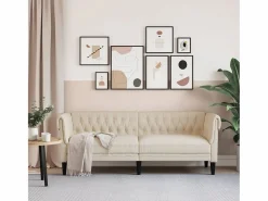 Sofá Chesterfield de 3 plazas tela^Clicnbuy Outlet