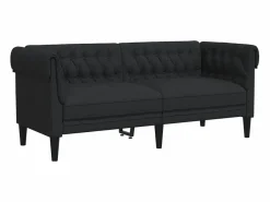Clicnbuy Sofá Chesterfield de 2 plazas tela Negro Sale