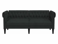 Clicnbuy Sofá Chesterfield de 2 plazas tela Negro Sale