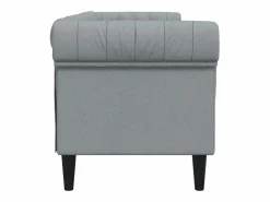 Clicnbuy Sofá Chesterfield de 3 plazas tela claro Gris New
