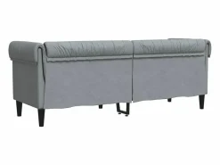 Clicnbuy Sofá Chesterfield de 3 plazas tela claro Gris New