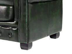 Sofá chesterfield de 4 plazas 100% piel Verde BRENTON^LINEA SOFA Outlet