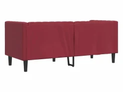 Clicnbuy Sofás Chesterfield|Sofá Chesterfield de 2 plazas cuero artificial tinto