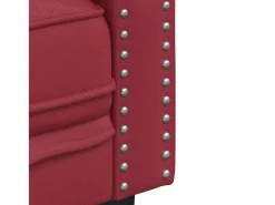 Clicnbuy Sofás Chesterfield|Sofá Chesterfield de 2 plazas cuero artificial tinto