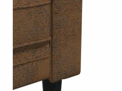 Clicnbuy Sofá chesterfield de 2 plazas tela marrón Marru00f3n Online