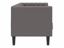 Clicnbuy Sofá Chesterfield de 3 plazas cuero artificial Gris Hot