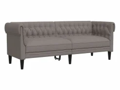 Clicnbuy Sofá Chesterfield de 3 plazas tela gris taupe Topo Hot
