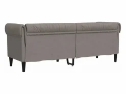 Clicnbuy Sofá Chesterfield de 3 plazas tela gris taupe Topo Hot