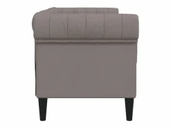 Sofá Chesterfield de 2 plazas tela gris taupe^Clicnbuy Sale