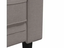 Sofá Chesterfield de 2 plazas tela gris taupe^Clicnbuy Sale