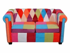 vidaxl Sofás Chesterfield|Sofá Chesterfield de 2 plazas tela