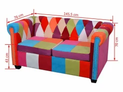 vidaxl Sofás Chesterfield|Sofá Chesterfield de 2 plazas tela
