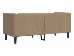 Sofá Chesterfield de 2 plazas cuero artificial marrón capuchino^Clicnbuy Clearance