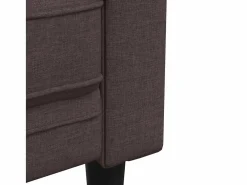 Sofá Chesterfield de 3 plazas tela marrón oscuro^Clicnbuy Online
