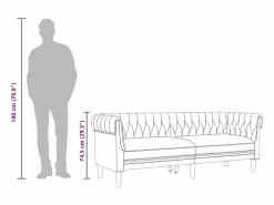 Sofá Chesterfield de 3 plazas tela^vidaxl Sale