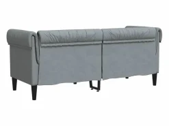 Clicnbuy Sofás Chesterfield|Sofá Chesterfield de 2 plazas tela claro