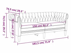 Clicnbuy Sofás Chesterfield|Sofá Chesterfield de 2 plazas tela claro