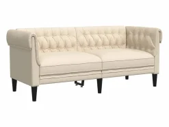 Sofá Chesterfield de 2 plazas lino^vidaxl Discount
