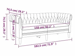 Sofá Chesterfield de 2 plazas lino^vidaxl Discount