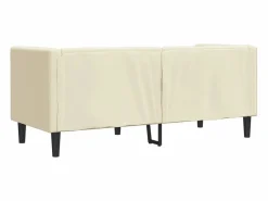 Clicnbuy Sofás Chesterfield|Sofás De Piel Sintética|Sofá Chesterfield de 2 plazas cuero artificial blanco