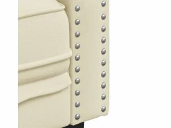 Clicnbuy Sofás Chesterfield|Sofás De Piel Sintética|Sofá Chesterfield de 2 plazas cuero artificial blanco