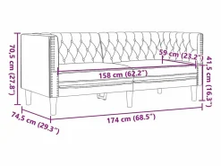 Clicnbuy Sofás Chesterfield|Sofás De Piel Sintética|Sofá Chesterfield de 2 plazas cuero artificial blanco