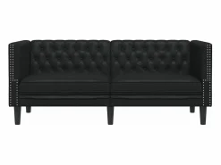 Sofá Chesterfield de 2 plazas cuero artificial^Clicnbuy Sale