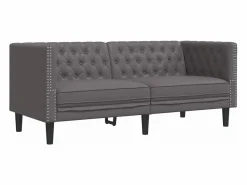 Sofá Chesterfield de 2 plazas cuero artificial^Clicnbuy Discount