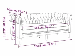 vidaxl Sofá Relax|Sofá Chesterfield de 2 plazas tela