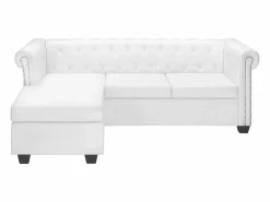 Sofá Chesterfield en forma de L cuero sintético^Clicnbuy New