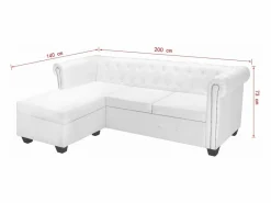 Sofá Chesterfield en forma de L cuero sintético^Clicnbuy New