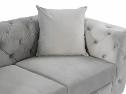 Vente-unique Sofás Chesterfield|Sofá - 2 Plazas|Sofá chéster de 2 plazas en terciopelo y patas de metal EDWINA
