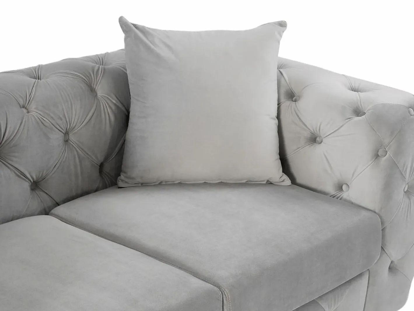 Vente-unique Sofás Chesterfield|Sofá - 2 Plazas|Sofá chéster de 2 plazas en terciopelo y patas de metal EDWINA
