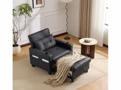 Sillón Cama|Sofá compacto extensible compacto móvil pies de plástico ideal para espacios pequeños madera y metal