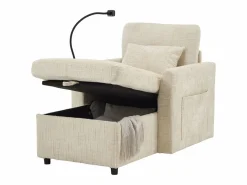 Hauss Spole Sofá con 2 bolsillos laterales y espacio de almacenamiento - Tela de chenilla - Beige Sale