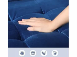 DripeX Sofá Escandinavo|Sofá De Terciopelo|Sofá con 2 escandinavos 2 asientos, mini sofá de sillón en terciopelo de loveseat, sillón de sala de estar con reposabrazos, 121x77x87cm -