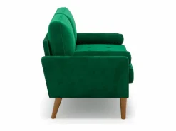 DripeX Sofá con 2 escandinavos 2 asientos, mini sofá de brazo enrollado en terciopelo de loveseat, sillón de sala de estar con reposabrazos, 121x77x87cm - Verde Outlet