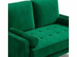 DripeX Sofá con 2 escandinavos 2 asientos, mini sofá de brazo enrollado en terciopelo de loveseat, sillón de sala de estar con reposabrazos, 121x77x87cm - Verde Outlet